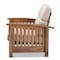 Baxton Studio Charlotte Taupe Upholstered Walnut Finished Wood 1-Seater Lounge Chair 162-9797 - alternate 4